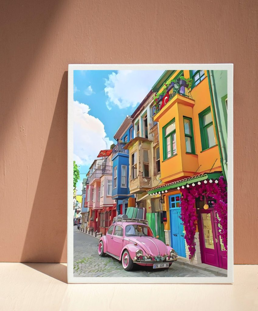 Colored Houses of Balat, Istanbul, Turkey Artwork